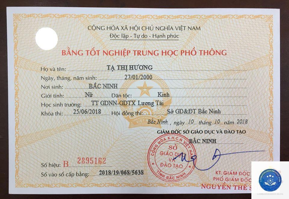Làm Bằng THPT