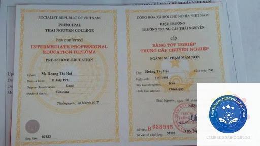 Làm bằng trung cấp sư phạm mầm non