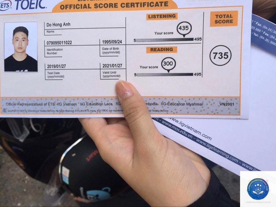 làm chứng chỉ toeic