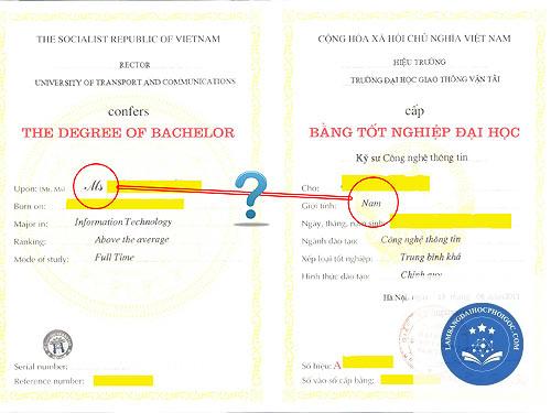 bằng đại học bị sai giới tính - Image 2