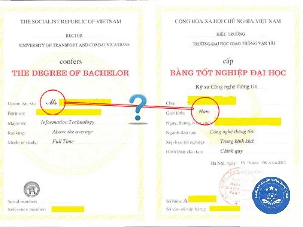 bằng đại học bị sai tên - Image 1
