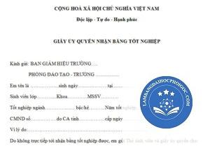 ủy quyền nhận bằng đại học